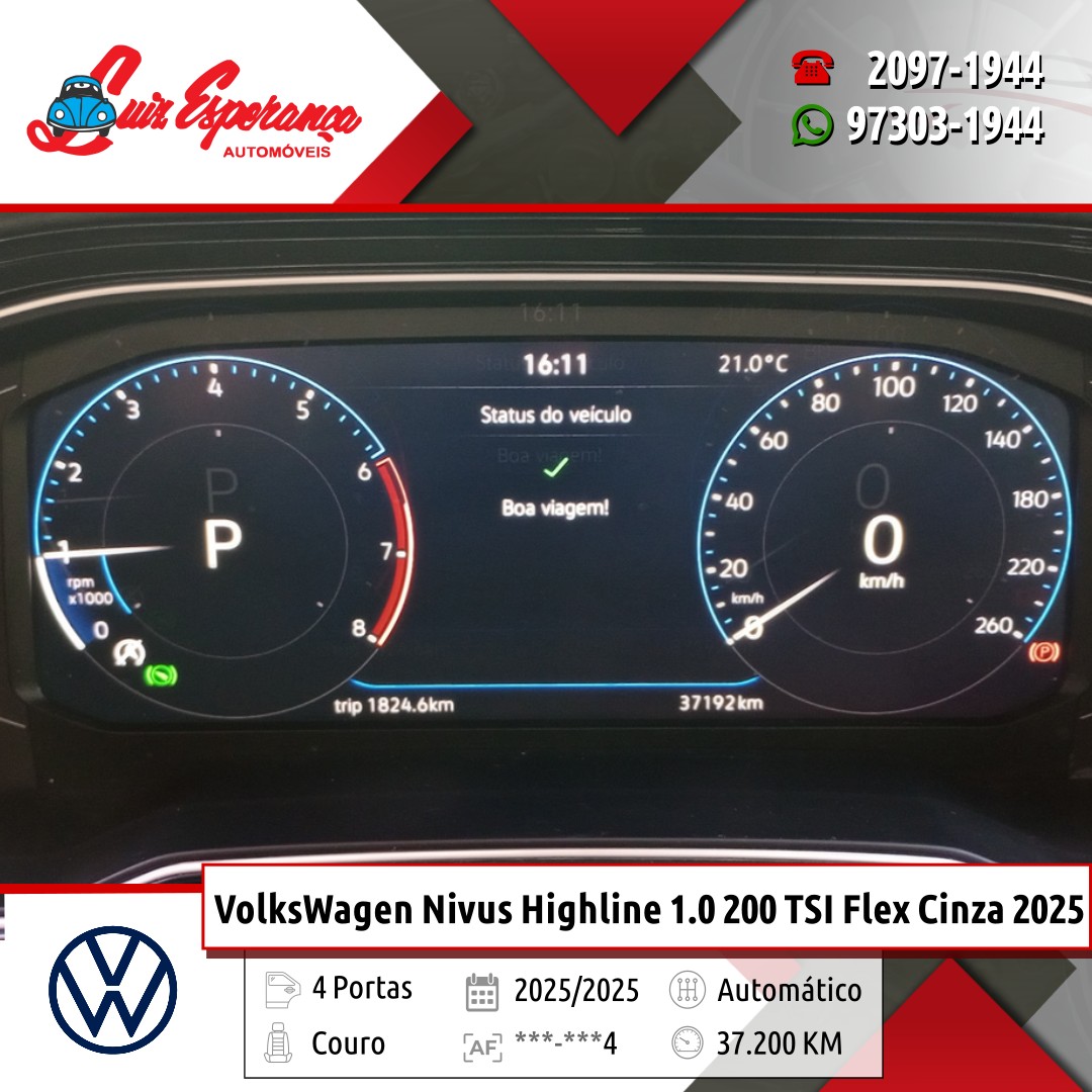 VolksWagen Nivus Highline 1.0 200 TSI Flex Cinza 2025