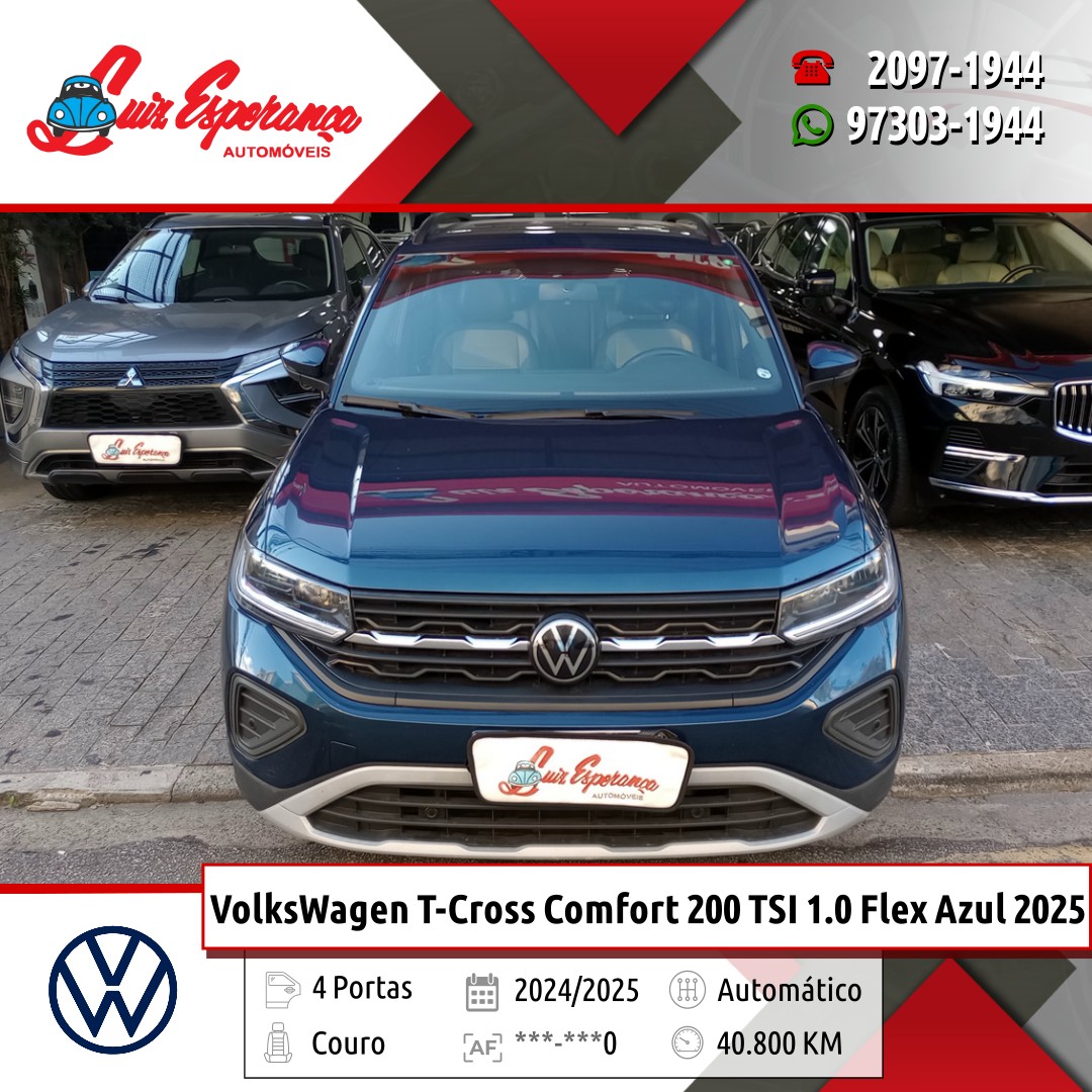VolksWagen T-Cross Comfortline 200 TSI 1.0 Flex Azul 2025