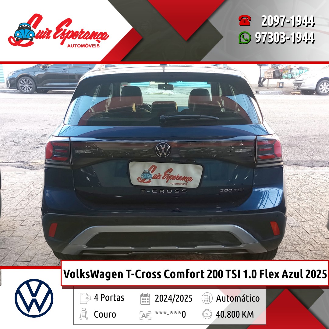 VolksWagen T-Cross Comfortline 200 TSI 1.0 Flex Azul 2025