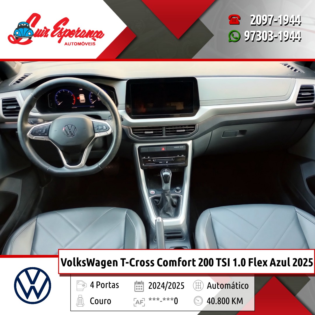 VolksWagen T-Cross Comfortline 200 TSI 1.0 Flex Azul 2025