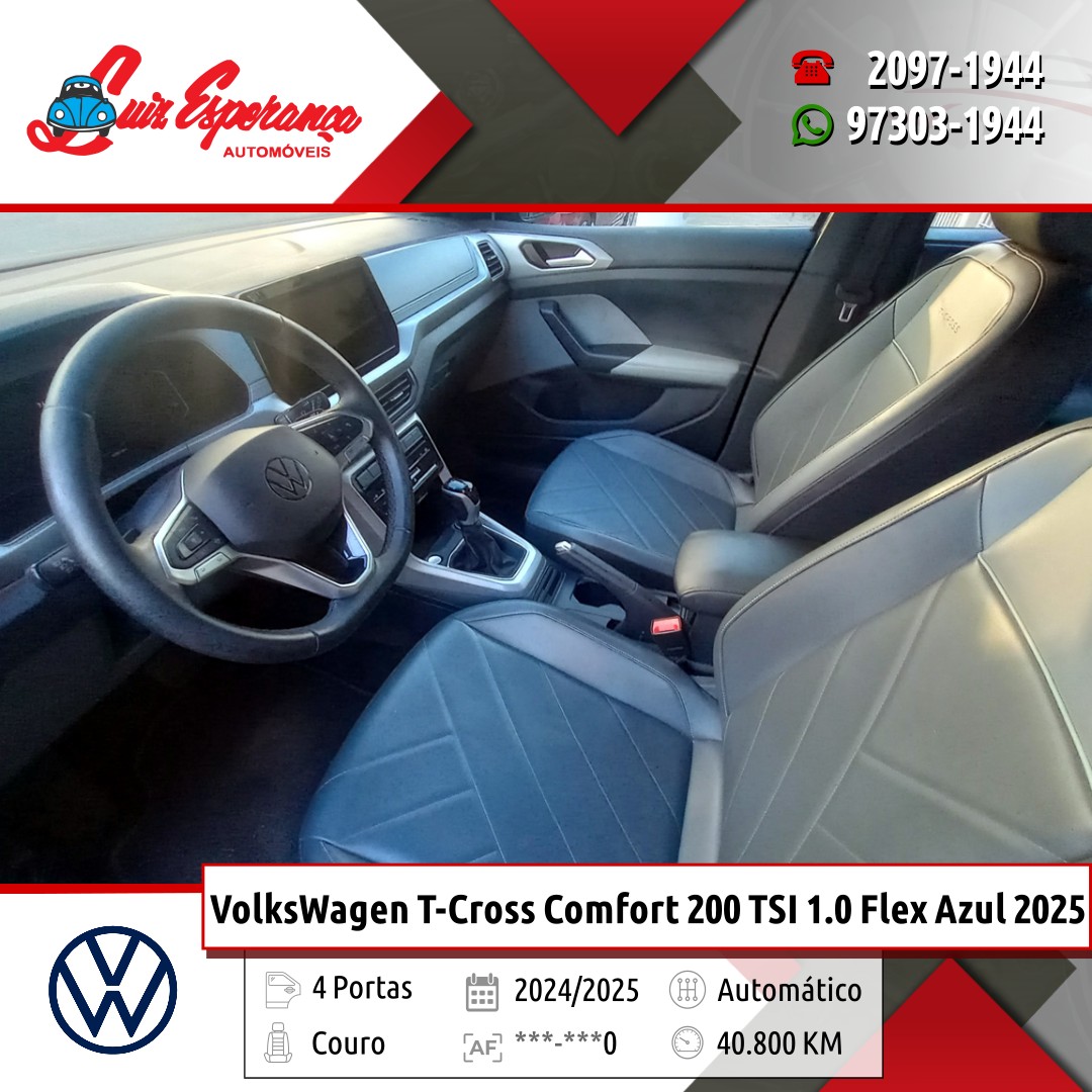 VolksWagen T-Cross Comfortline 200 TSI 1.0 Flex Azul 2025