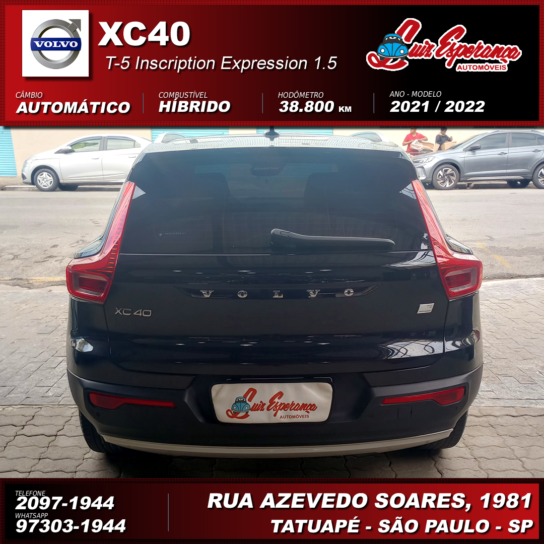 Volvo XC 40 T-5 Inscription 1.5 Híbrido Preto 2022
