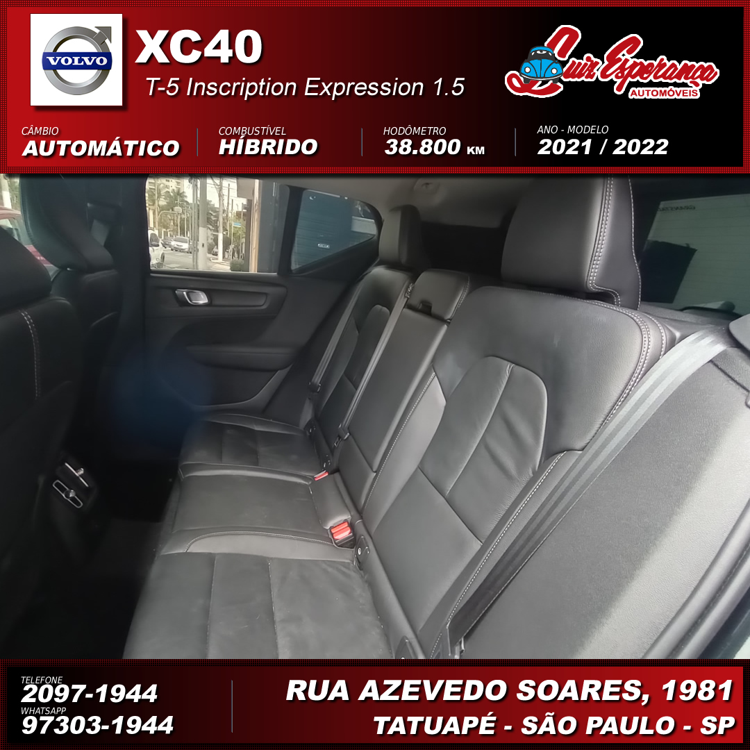 Volvo XC 40 T-5 Inscription 1.5 Híbrido Preto 2022