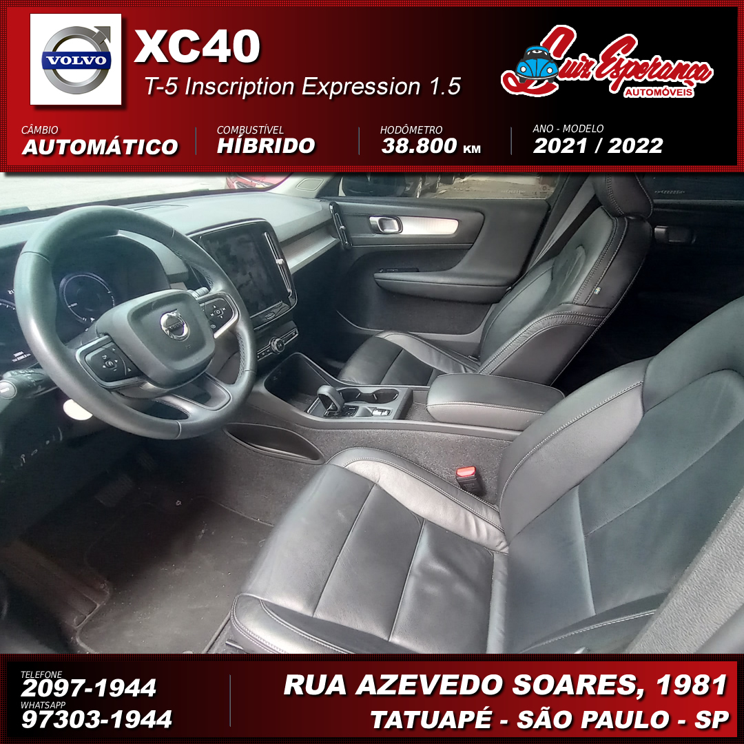 Volvo XC 40 T-5 Inscription 1.5 Híbrido Preto 2022