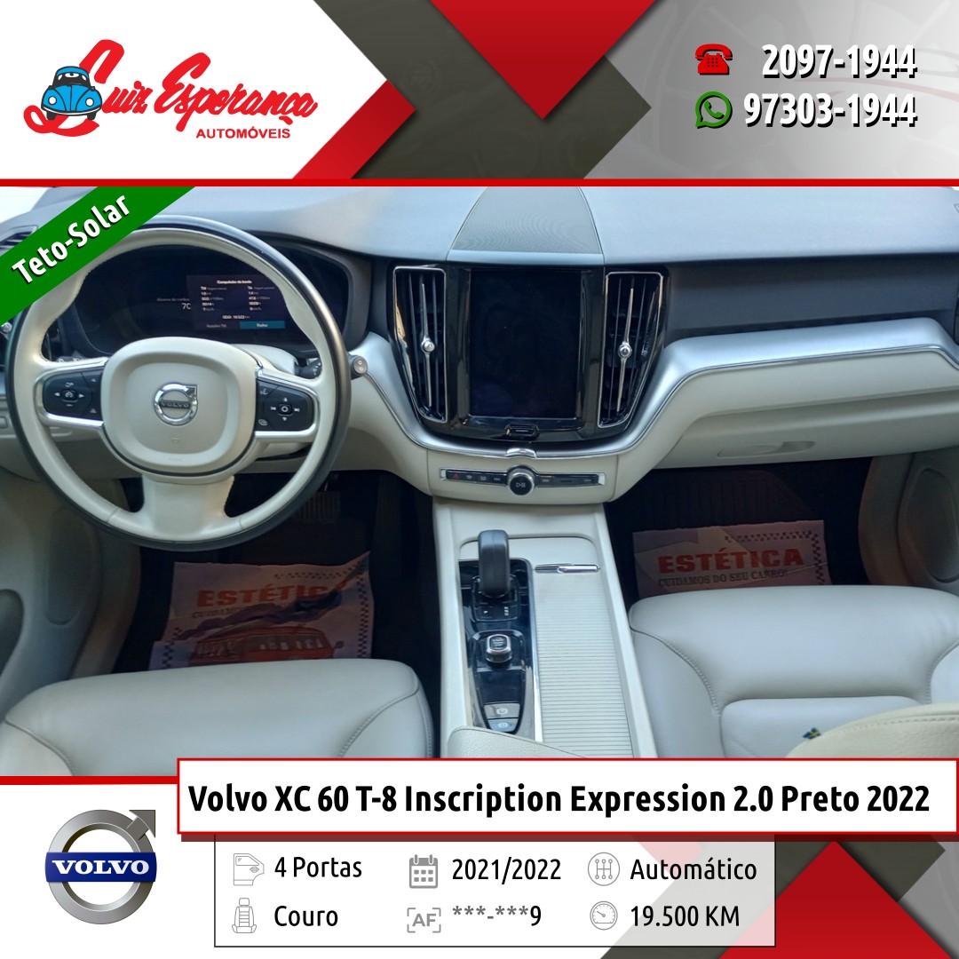 Volvo XC 60 T-8 Inscription Expression 2.0 Híbrido Preto 2022