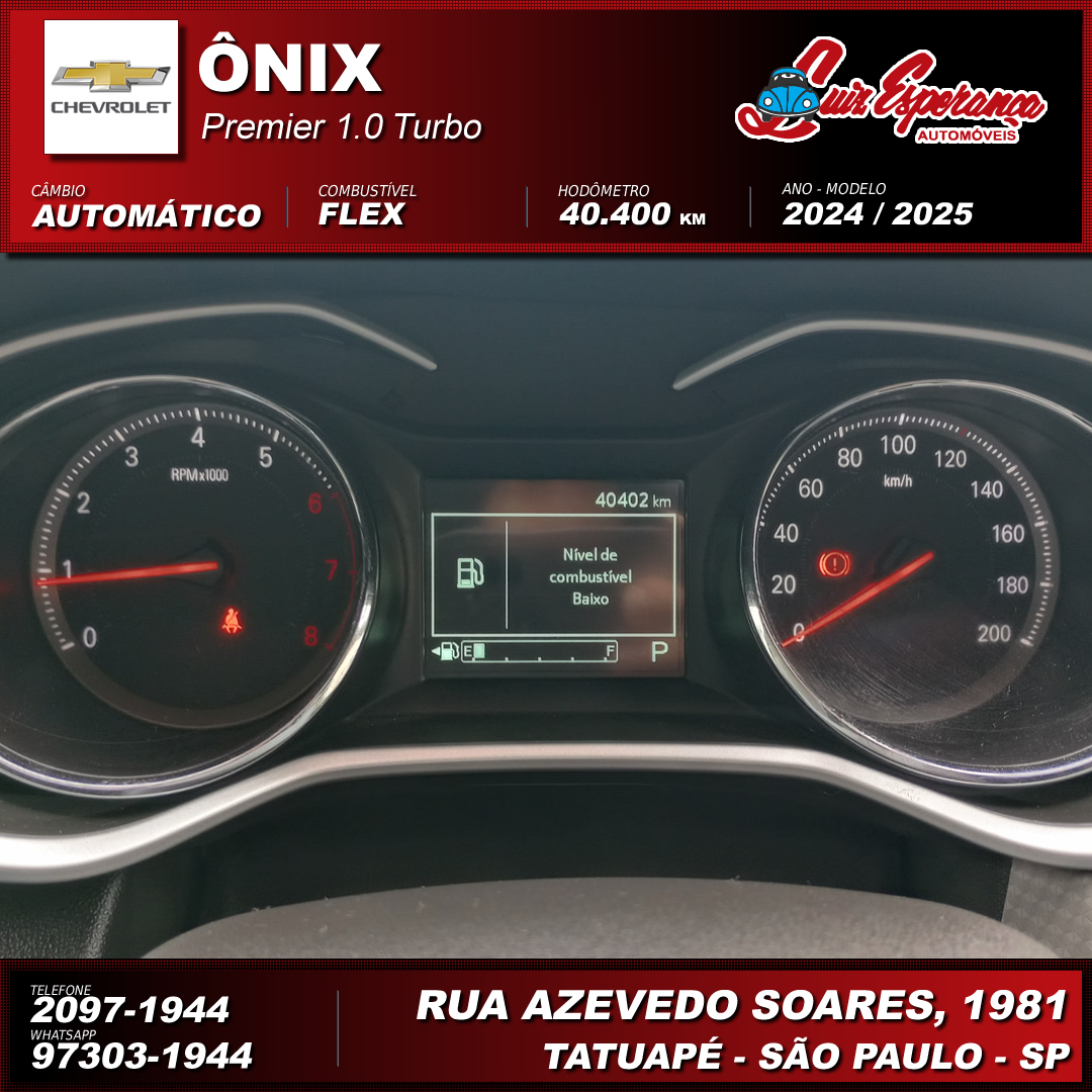 Chevrolet Oinx Hatch Premier 1.0 Turbo Flex Preto 2025