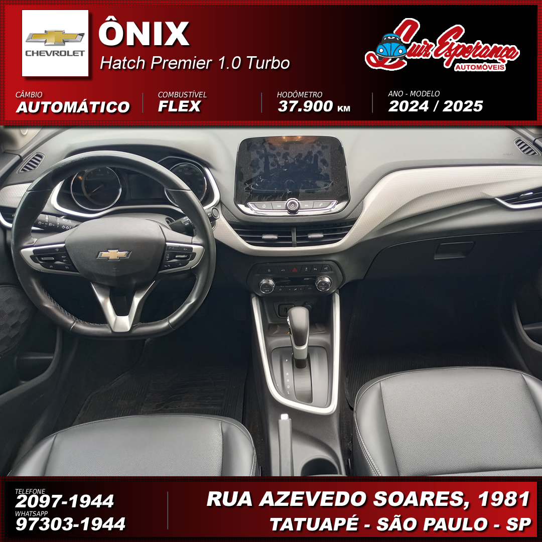 Chevrolet Onix Hatch Premier 1.0 Turbo Flex Preto 2025