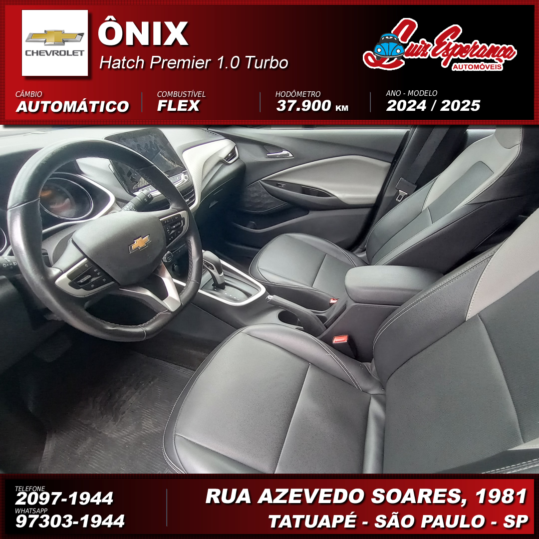 Chevrolet Onix Hatch Premier 1.0 Turbo Flex Preto 2025