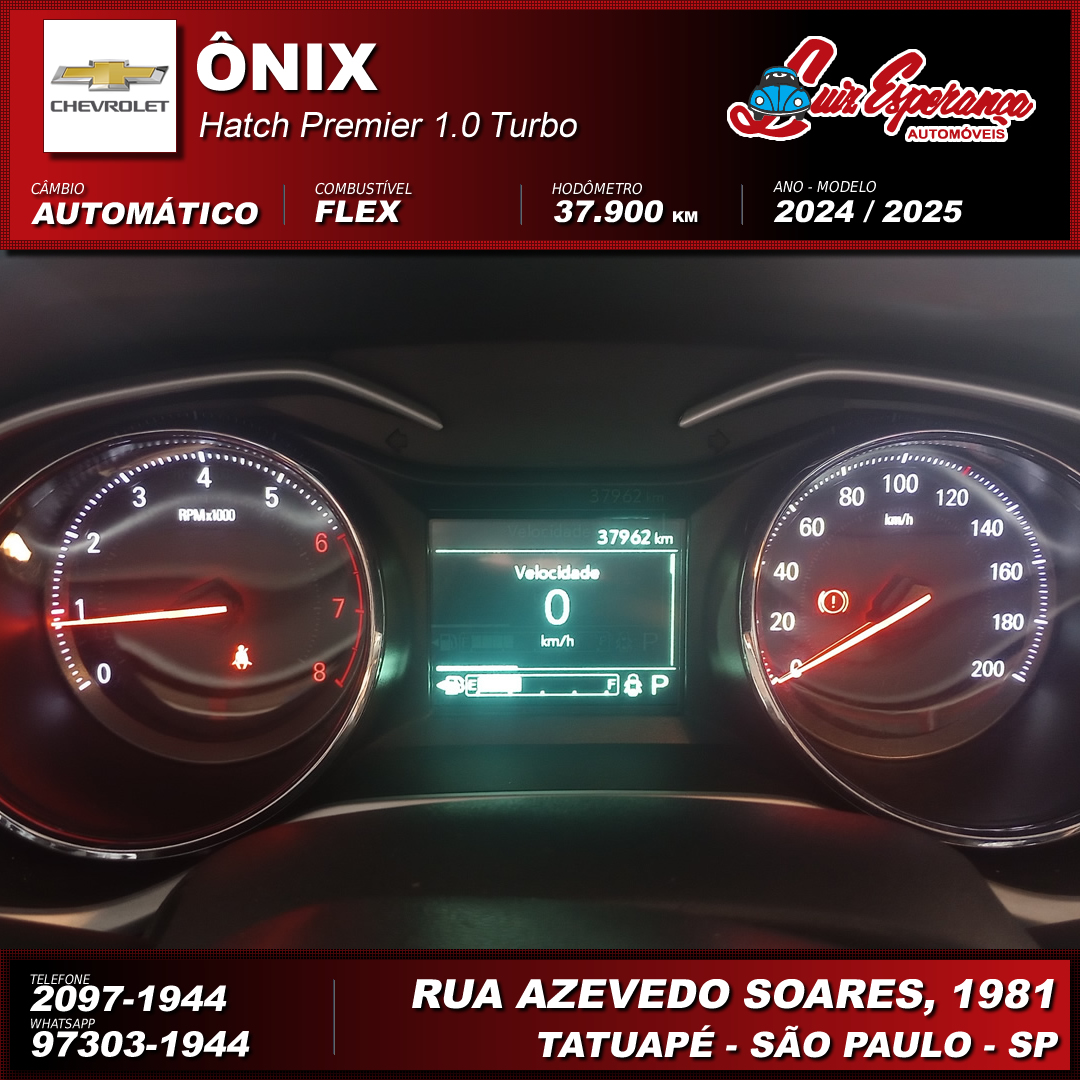 Chevrolet Onix Hatch Premier 1.0 Turbo Flex Preto 2025