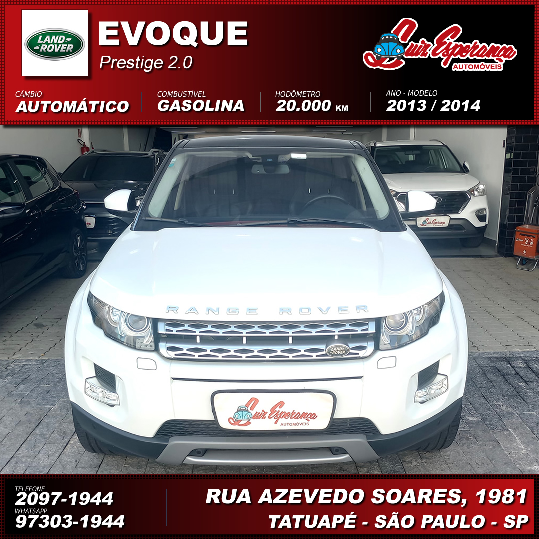 Land Rover Range Evoque Prestige 2.0 Gasolina Branco 2014