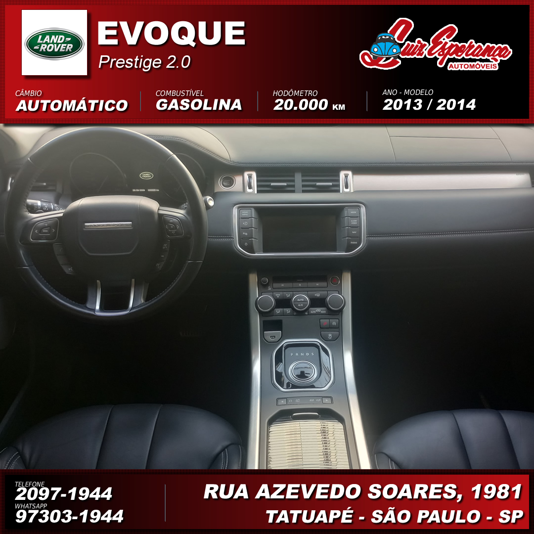 Land Rover Range Evoque Prestige 2.0 Gasolina Branco 2014
