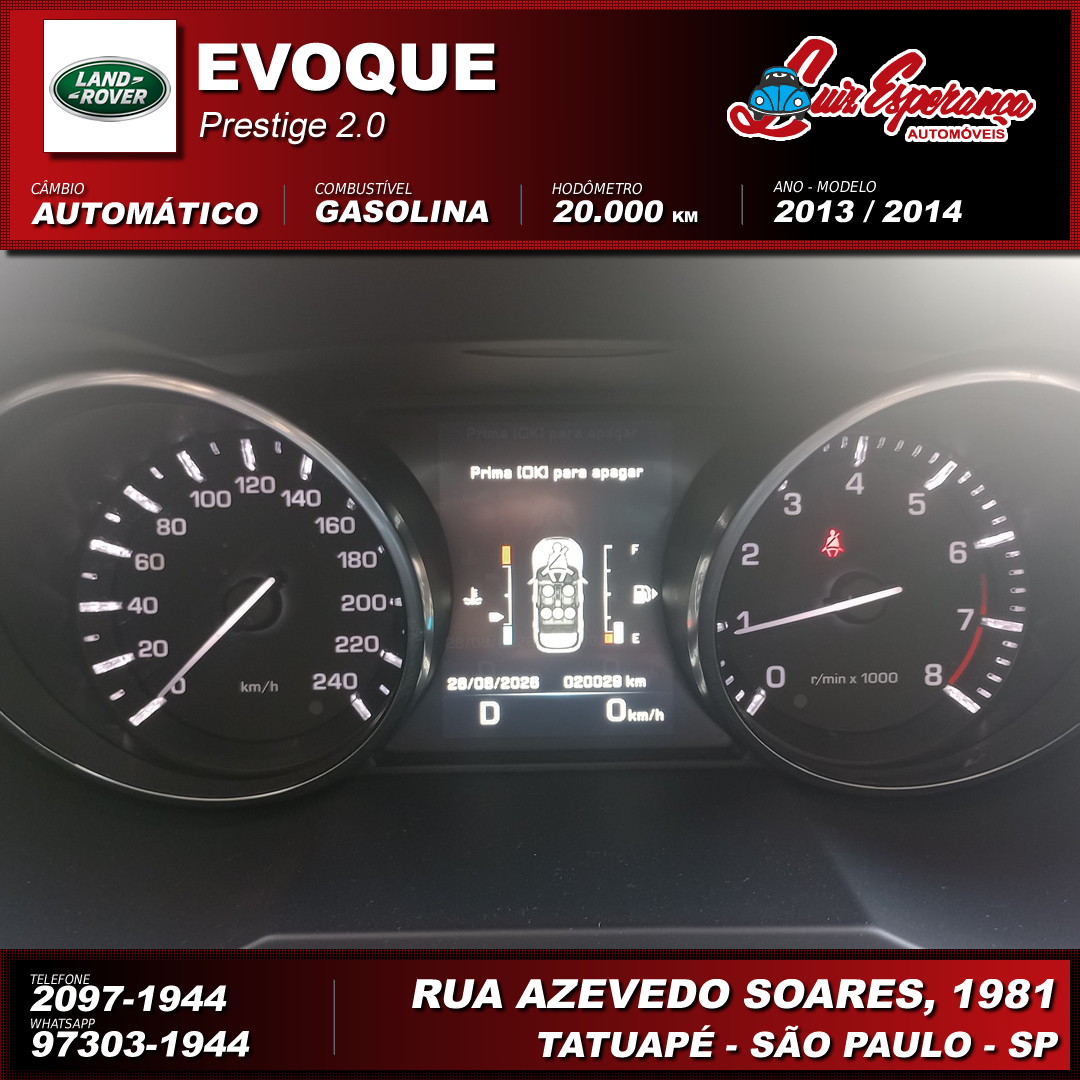 Land Rover Range Evoque Prestige 2.0 Gasolina Branco 2014