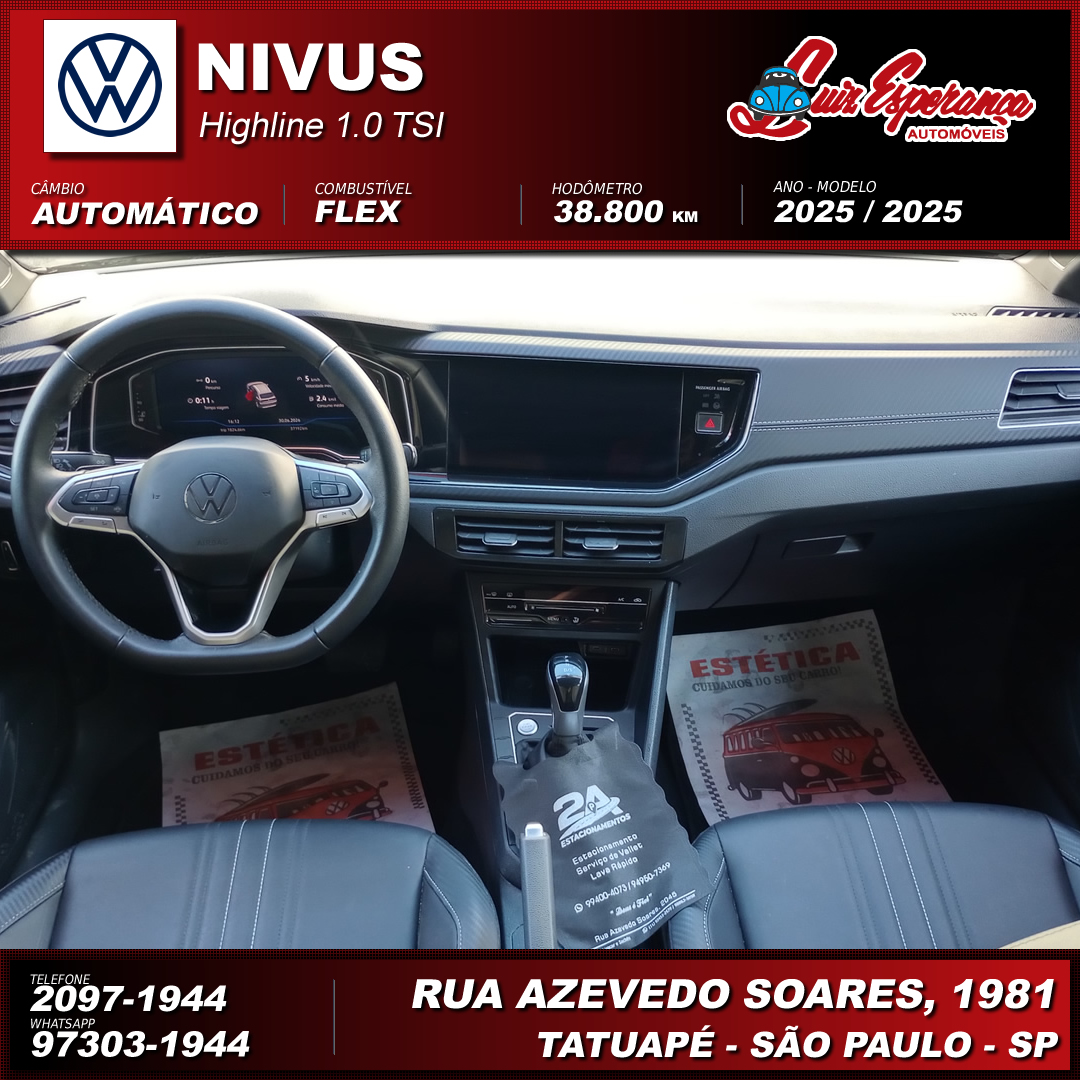 VolksWagen Nivus Highline 1.0 200 TSI Flex Cinza 2025