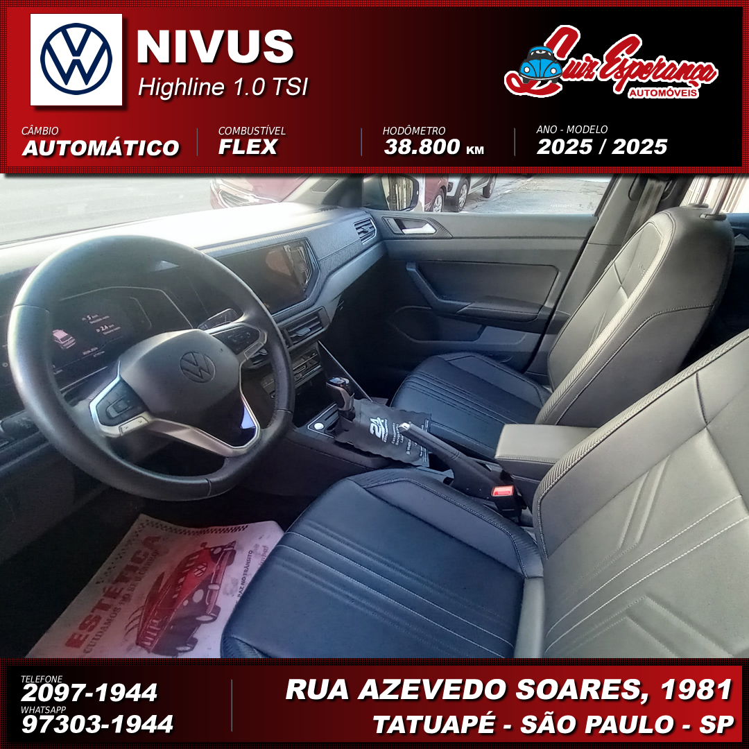 VolksWagen Nivus Highline 1.0 200 TSI Flex Cinza 2025