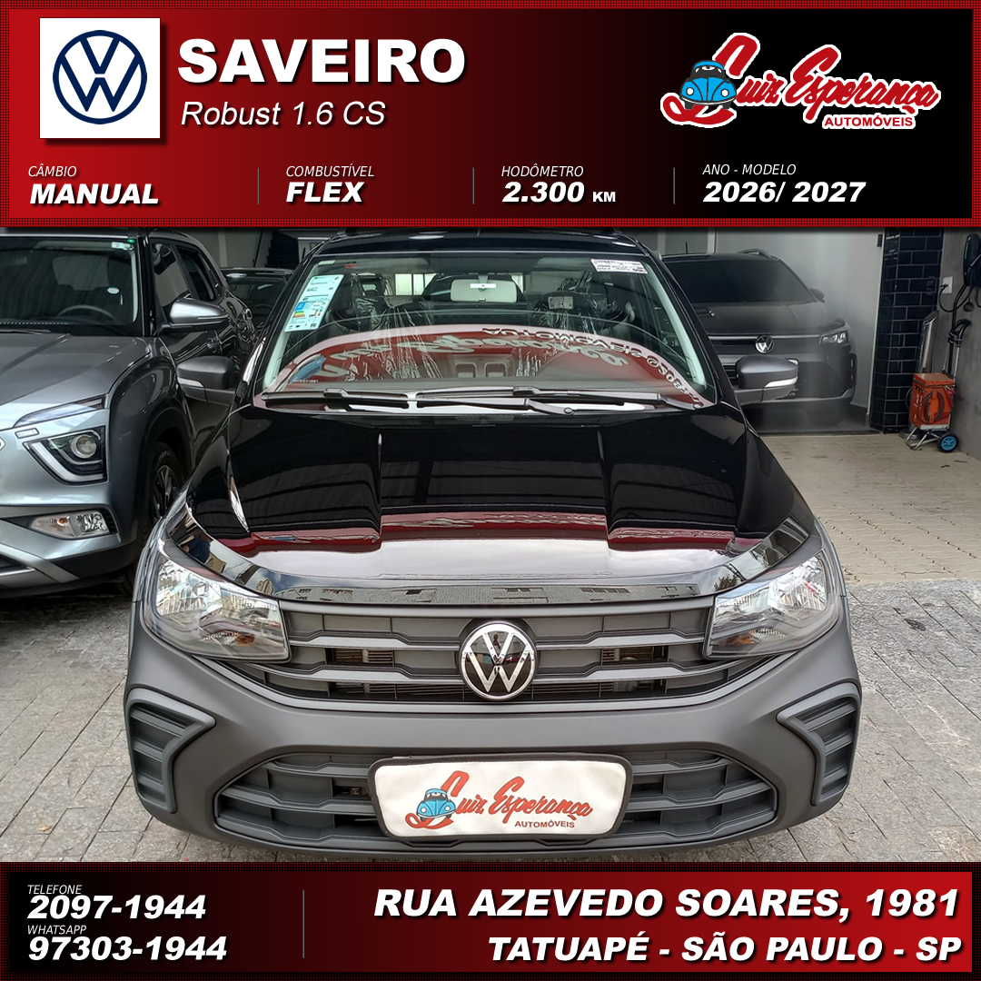 VolksWagen Saveiro Robust 1.6 Flex Preto 2027