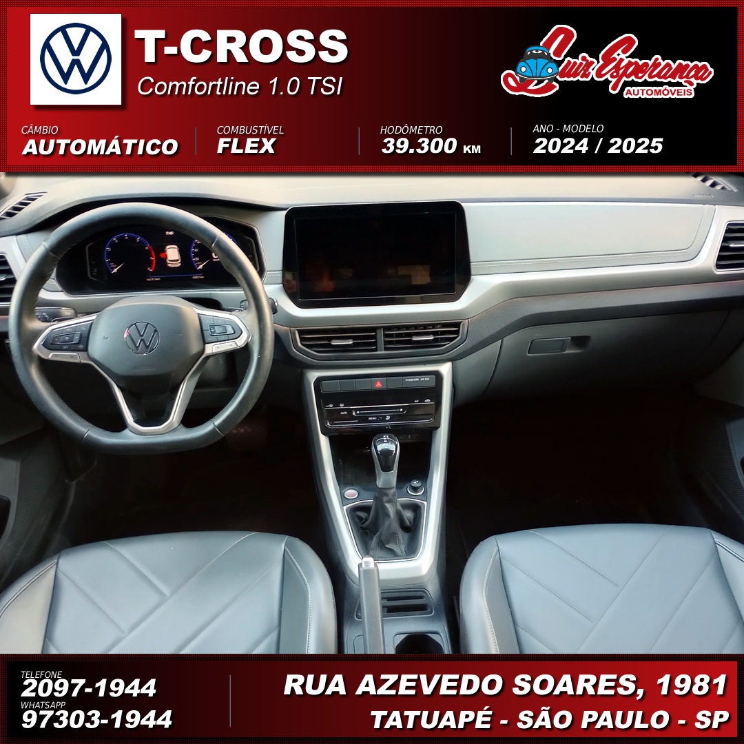 VolksWagen T-Cross Comfortline 200 TSI 1.0 Flex Azul 2025
