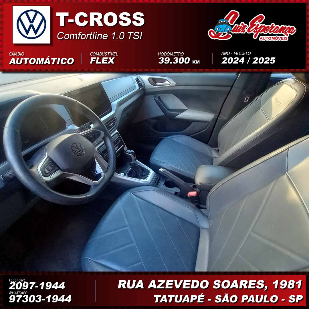 VolksWagen T-Cross Comfortline 200 TSI 1.0 Flex Azul 2025