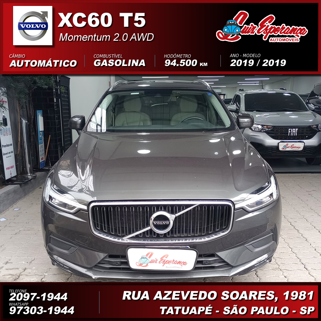 Volvo XC 60 T-5 Momentum 2.0 AWD Gasolina Prata 2019