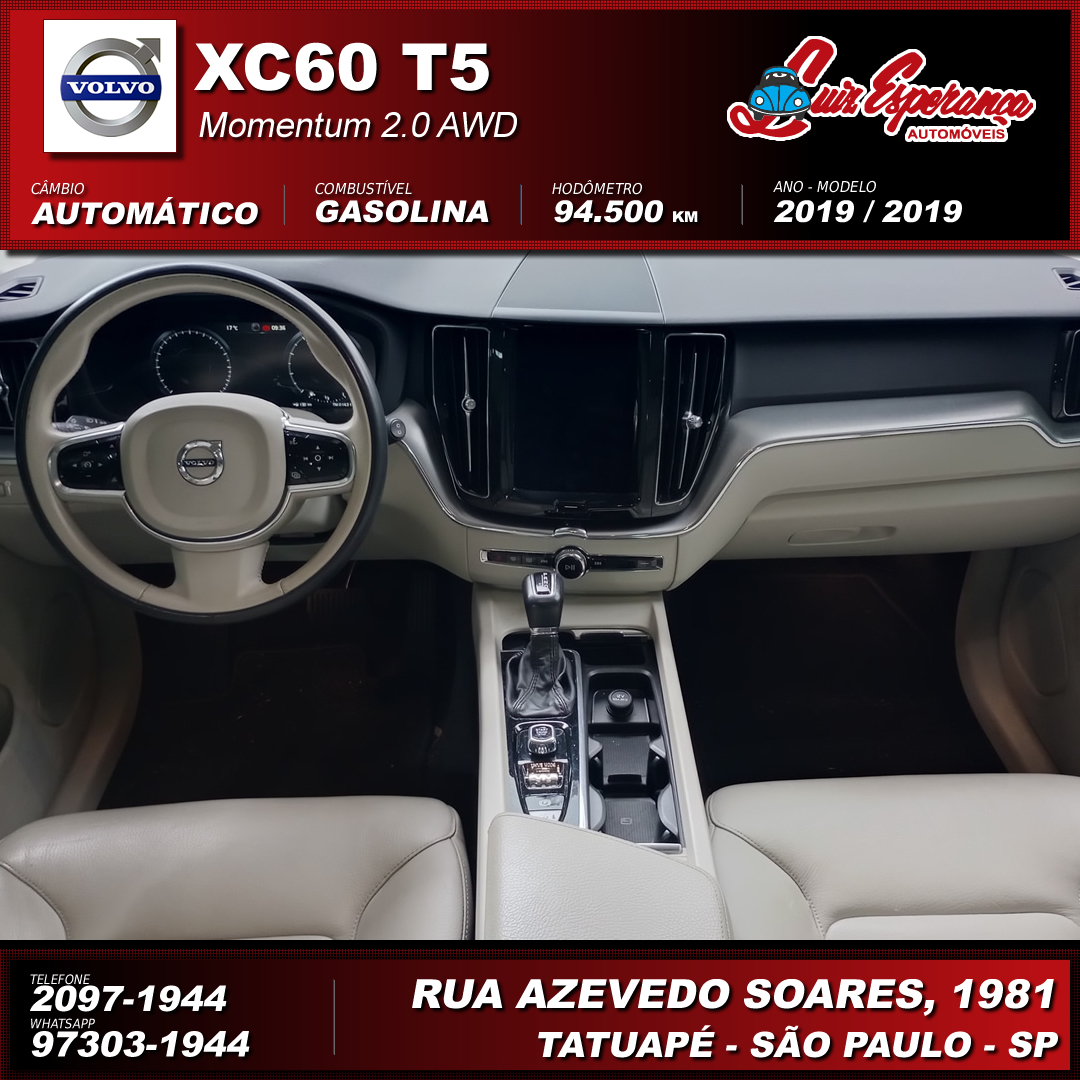 Volvo XC 60 T-5 Momentum 2.0 AWD Gasolina Prata 2019