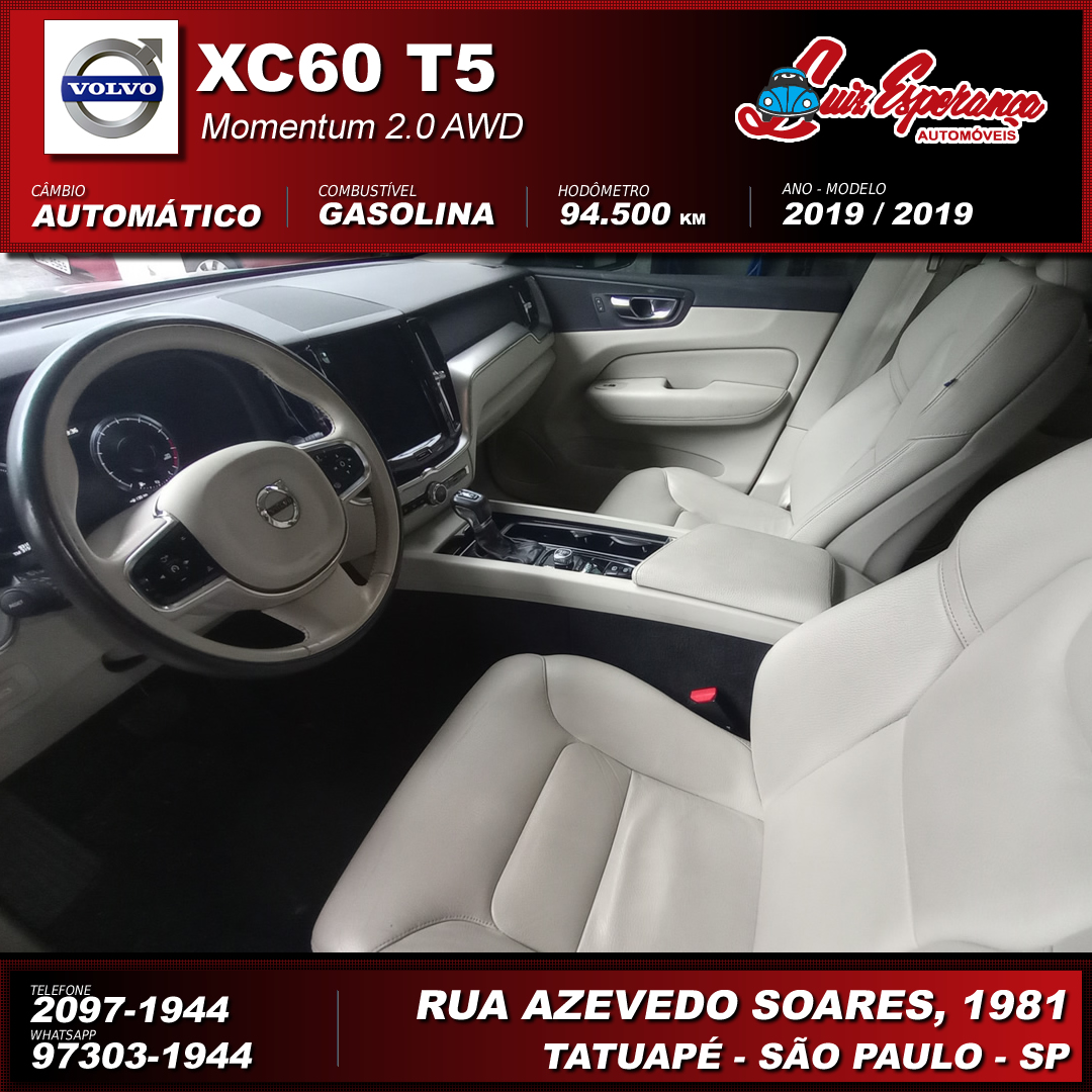 Volvo XC 60 T-5 Momentum 2.0 AWD Gasolina Prata 2019