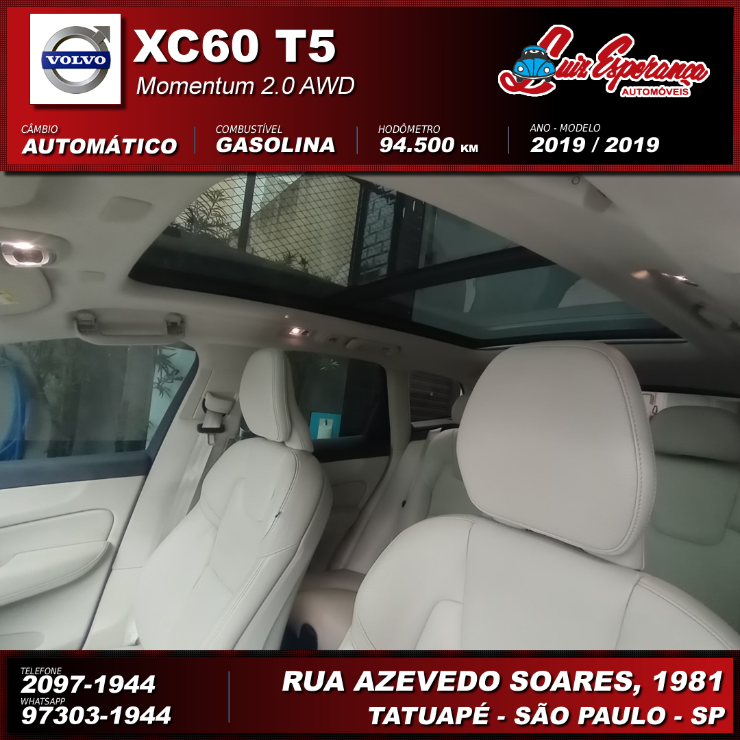Volvo XC 60 T-5 Momentum 2.0 AWD Gasolina Prata 2019