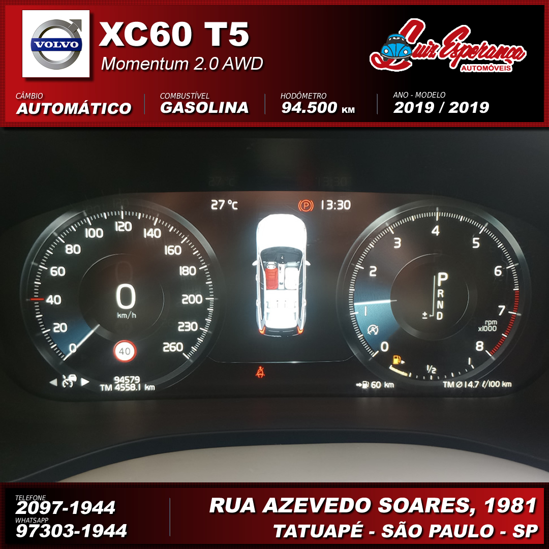 Volvo XC 60 T-5 Momentum 2.0 AWD Gasolina Prata 2019