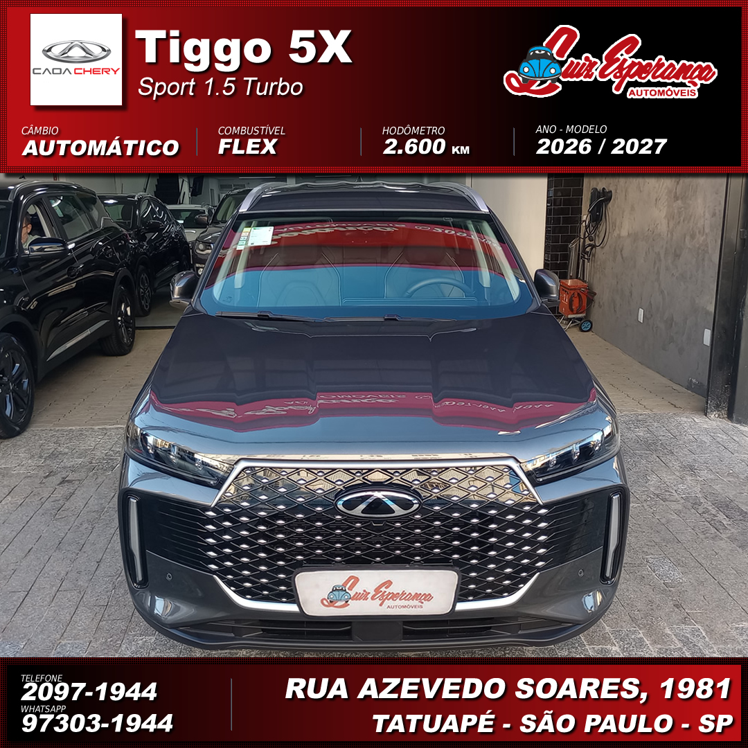 Chery Tiggo 5X Sport 1.5 Turbo Flex Cinza 2027