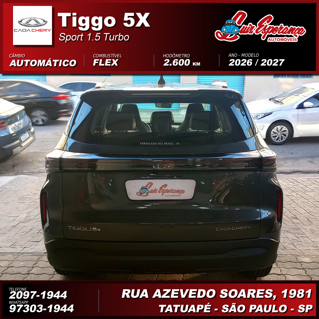 Chery Tiggo 5X Sport 1.5 Turbo Flex Cinza 2027