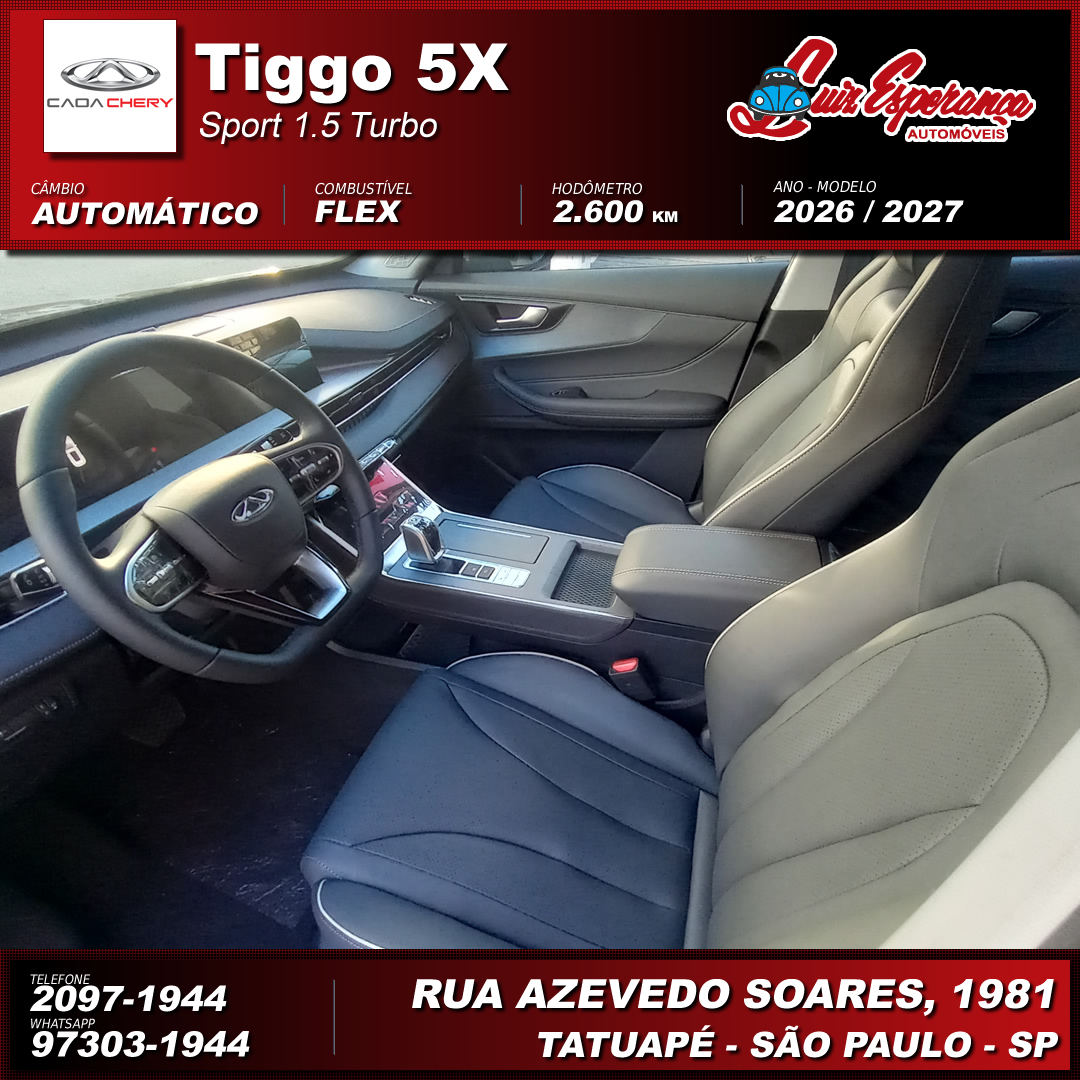 Chery Tiggo 5X Sport 1.5 Turbo Flex Cinza 2027