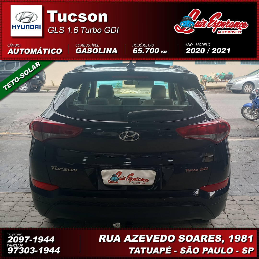 Hyundai Tucson GLS 1.6 Turbo Gasolina Preto 2021