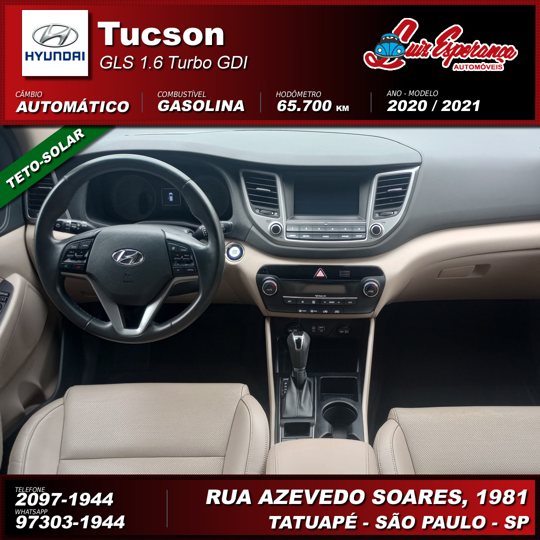 Hyundai Tucson GLS 1.6 Turbo Gasolina Preto 2021