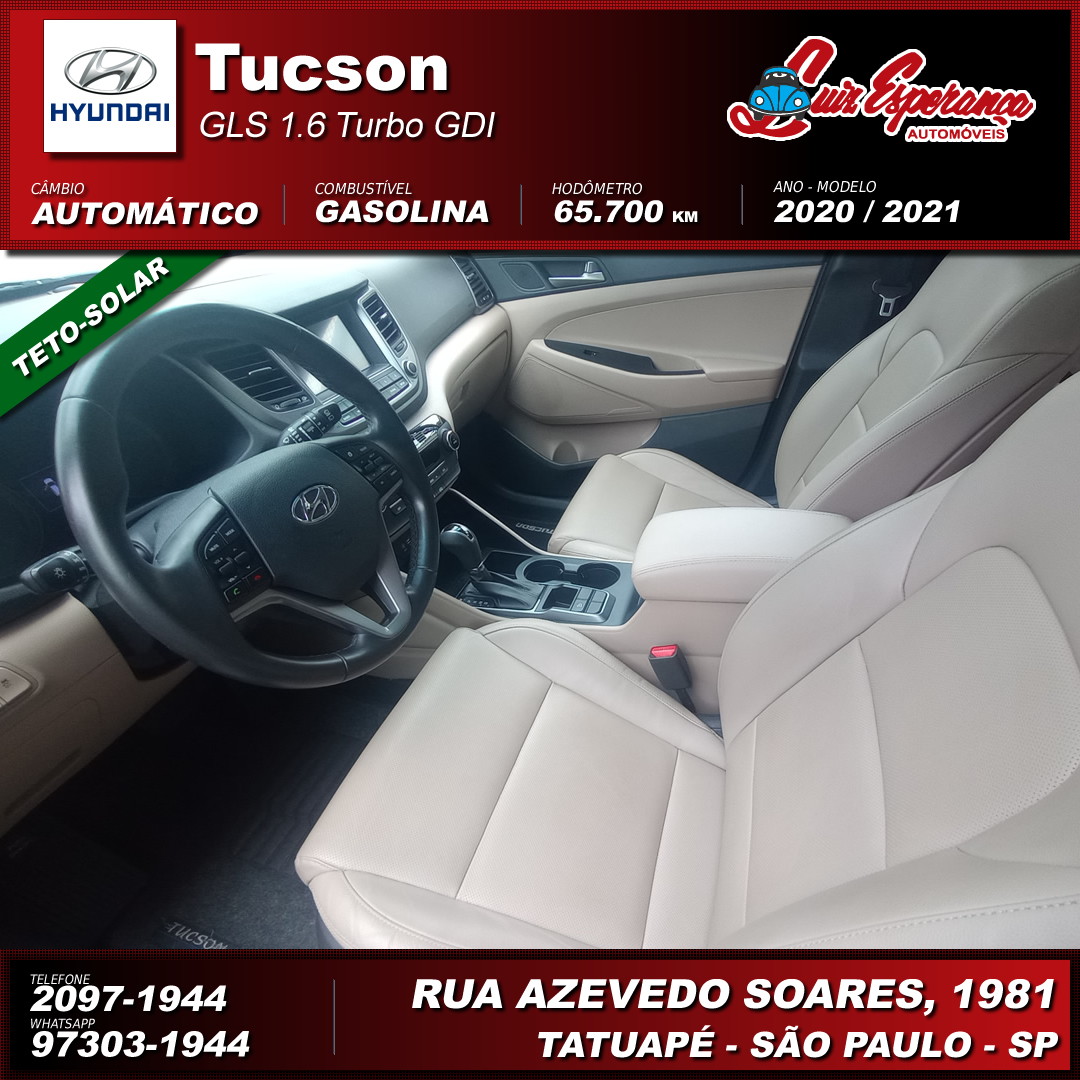 Hyundai Tucson GLS 1.6 Turbo Gasolina Preto 2021