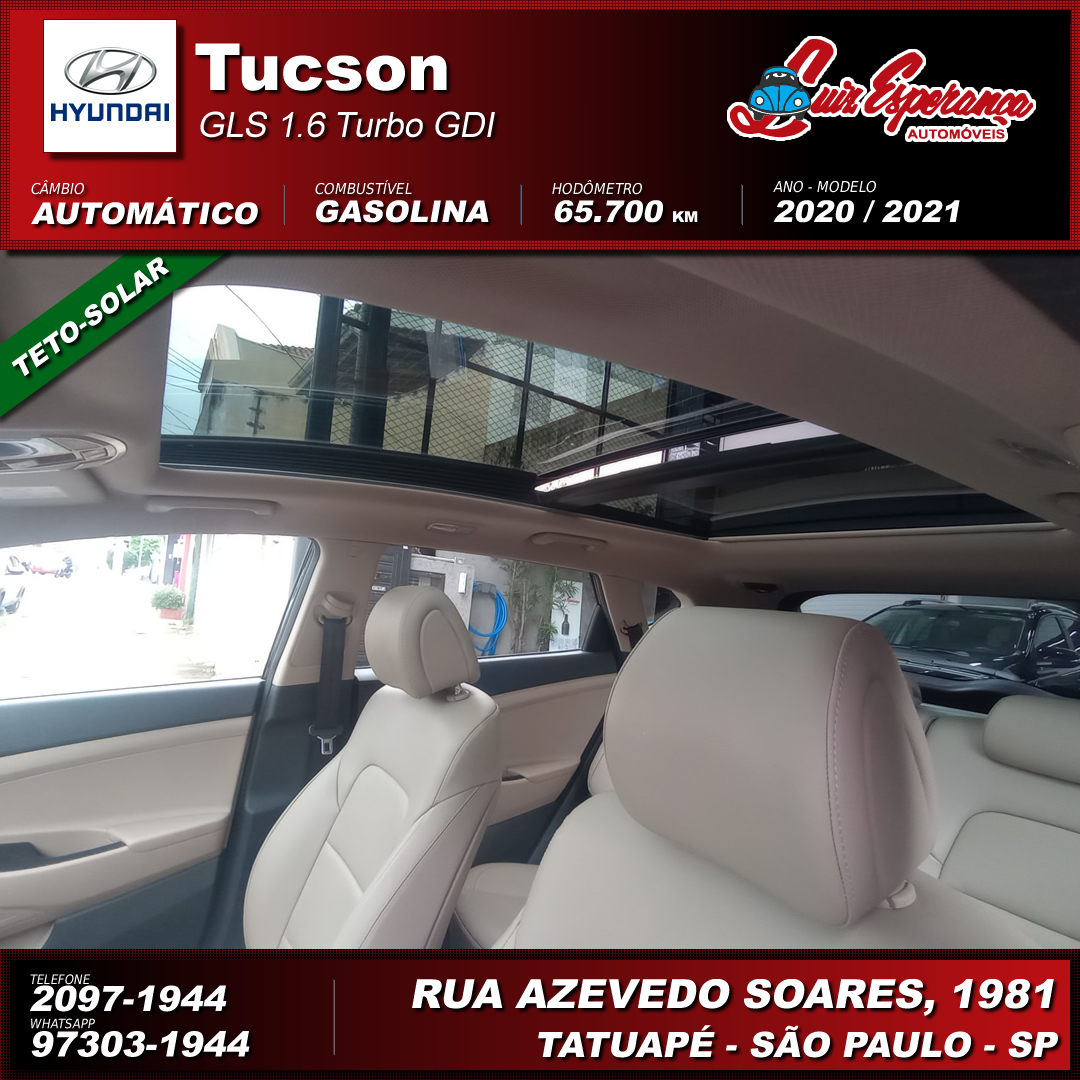 Hyundai Tucson GLS 1.6 Turbo Gasolina Preto 2021