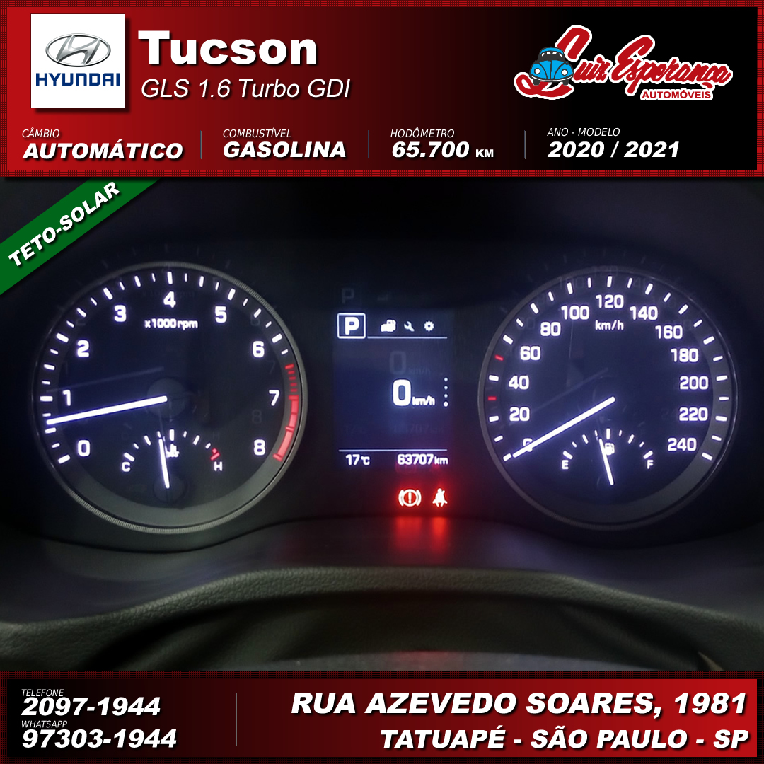 Hyundai Tucson GLS 1.6 Turbo Gasolina Preto 2021
