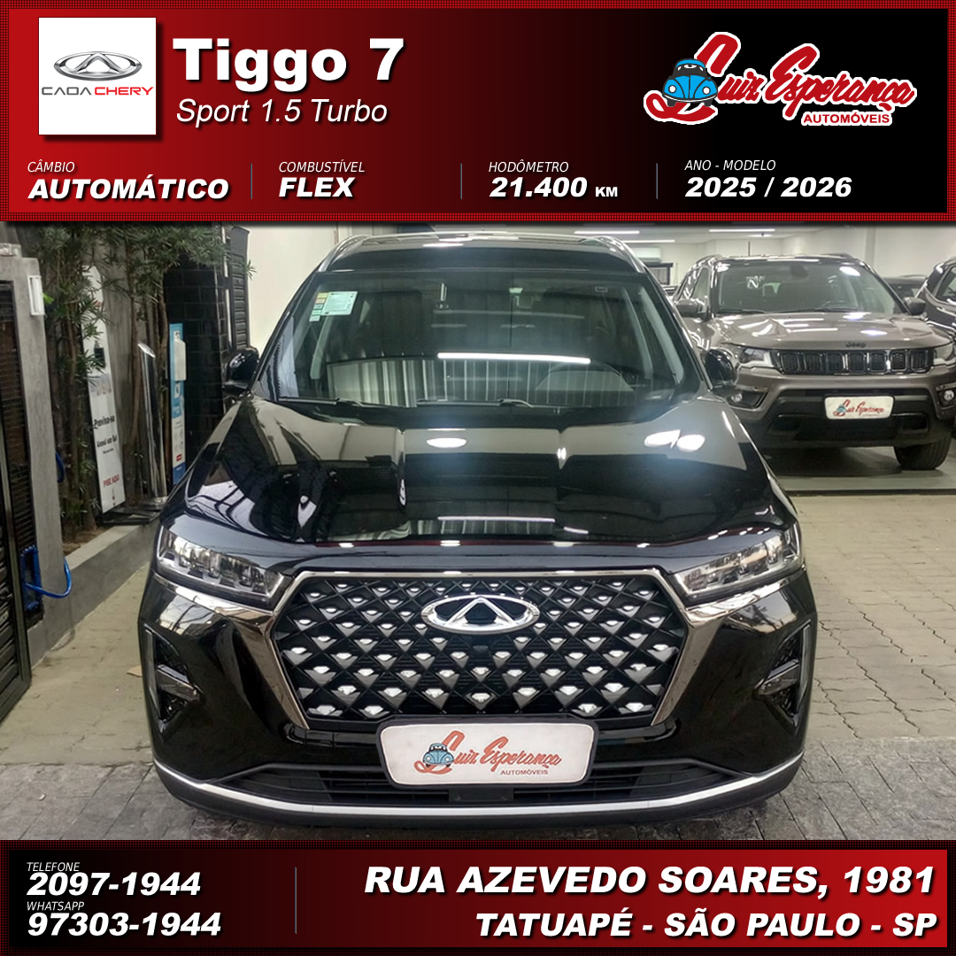Chery Tiggo 7 Sport 1.5 Turbo Flex Preto 2026