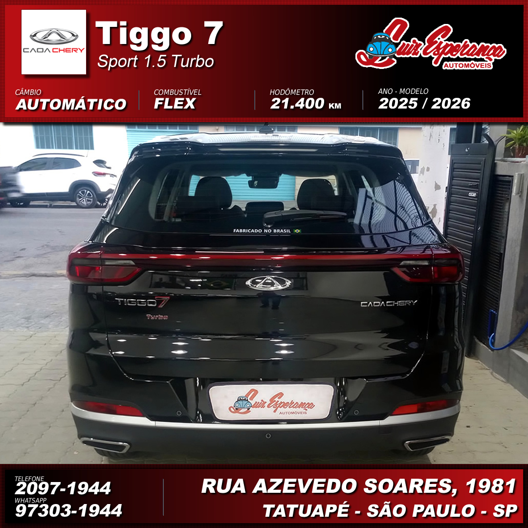 Chery Tiggo 7 Sport 1.5 Turbo Flex Preto 2026