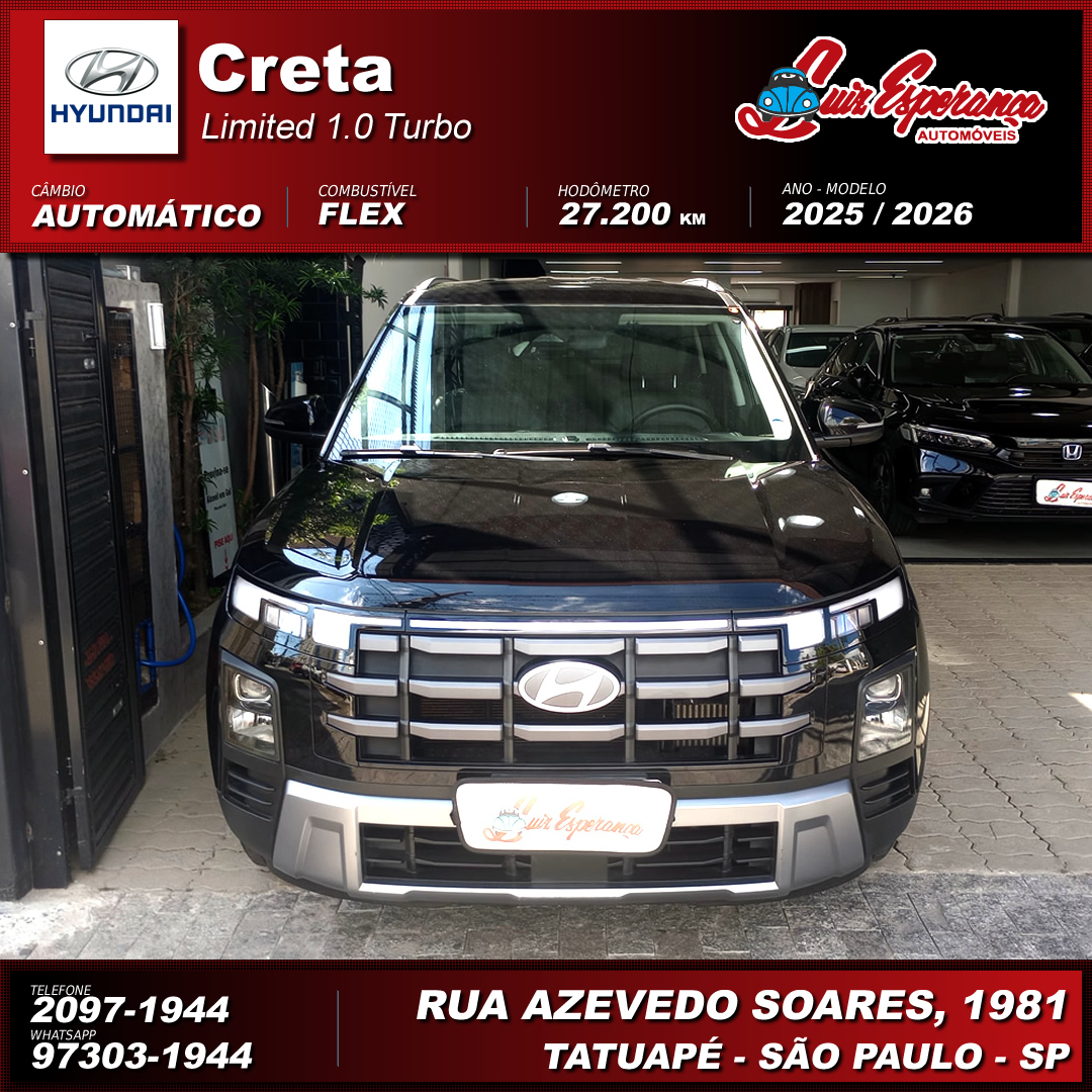 Hyundai Creta Limited 1.0 T Flex Preto 2026