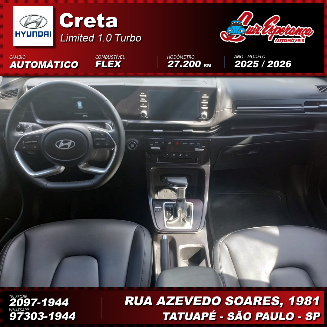 Hyundai Creta Limited 1.0 T Flex Preto 2026