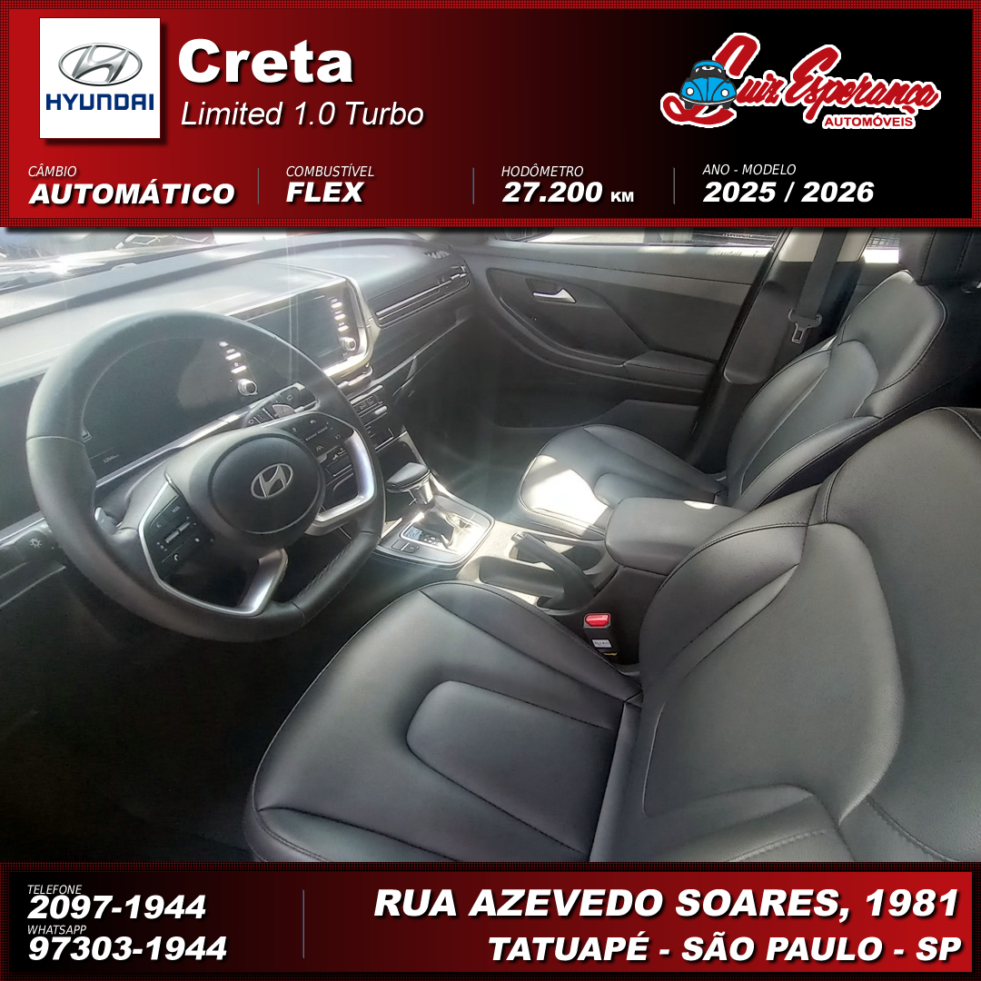 Hyundai Creta Limited 1.0 T Flex Preto 2026
