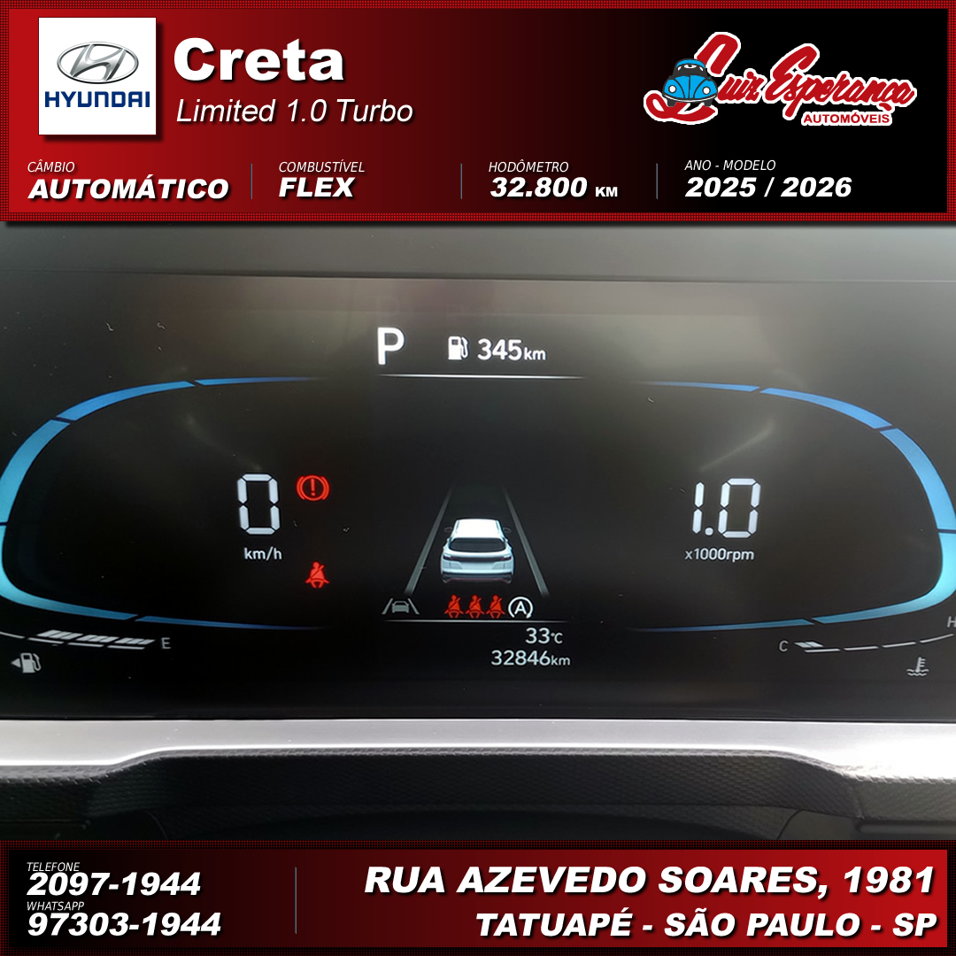 Hyundai Creta Limited 1.0 T Flex Preto 2026