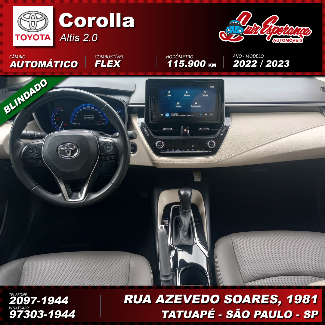 Toyota Corolla Altis 2.0 Flex Preto 2023