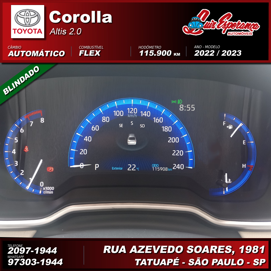 Toyota Corolla Altis 2.0 Flex Preto 2023