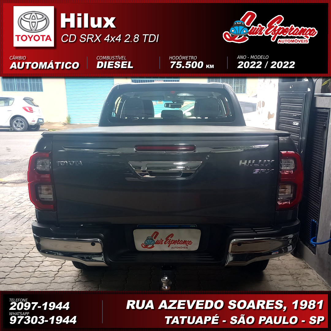 Toyota Hilux CD SRX 4×4 2.8 TDI Diesel Cinza 2022