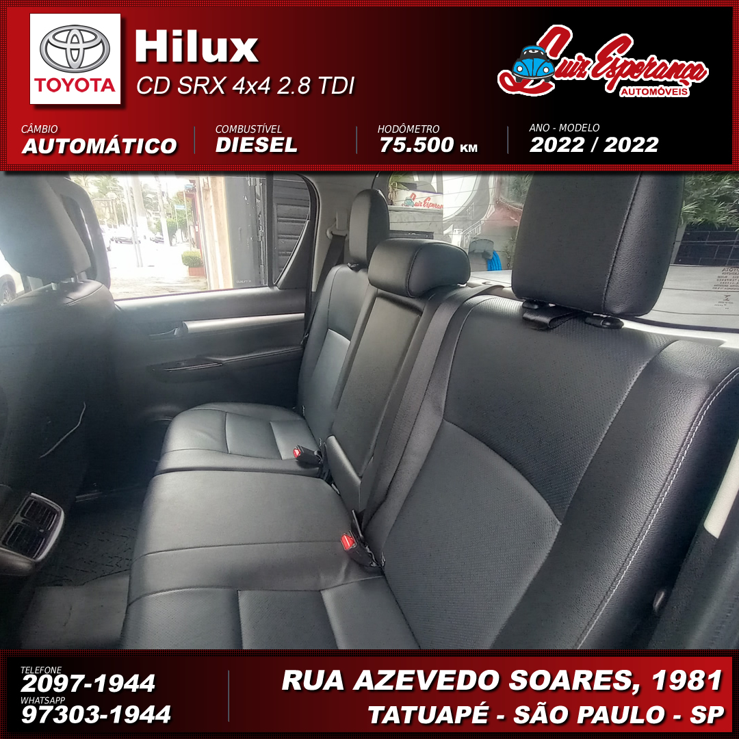 Toyota Hilux CD SRX 4×4 2.8 TDI Diesel Cinza 2022