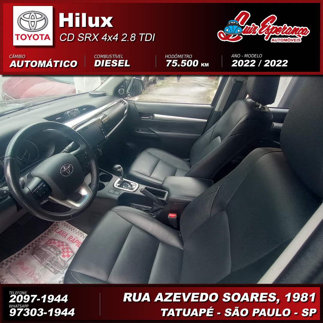 Toyota Hilux CD SRX 4×4 2.8 TDI Diesel Cinza 2022