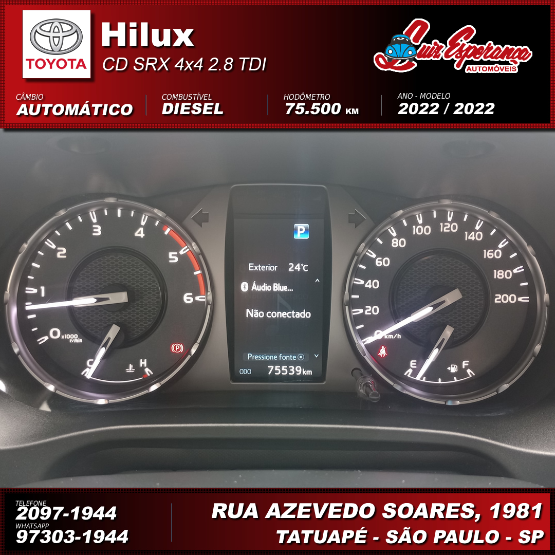 Toyota Hilux CD SRX 4×4 2.8 TDI Diesel Cinza 2022