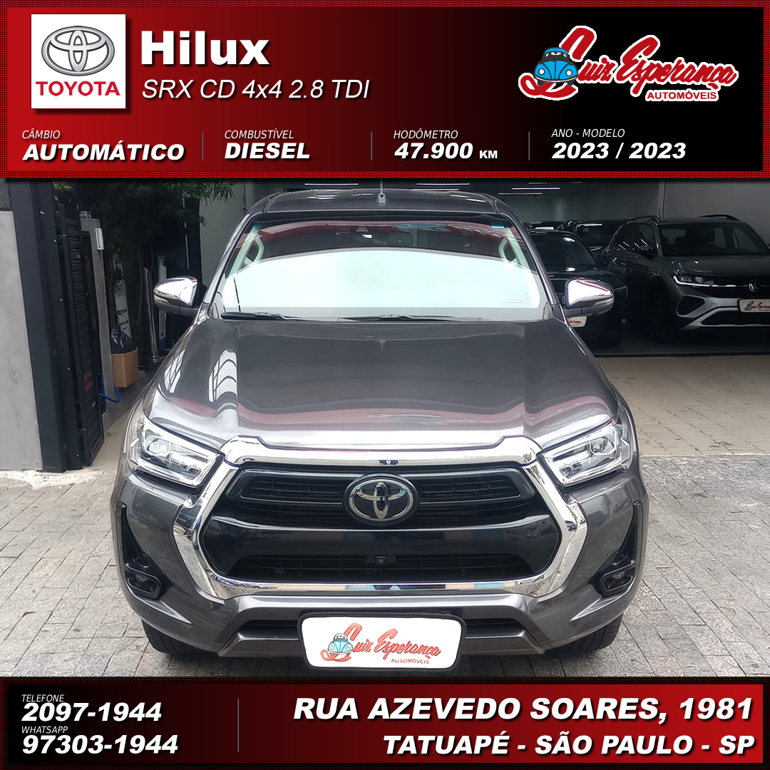 Toyota Hilux CD SRX 4×4 2.8 TDI Diesel Cinza 2023