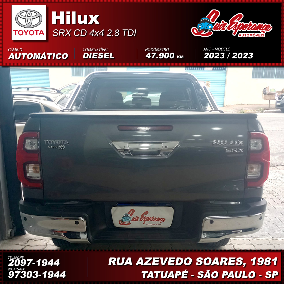 Toyota Hilux CD SRX 4×4 2.8 TDI Diesel Cinza 2023