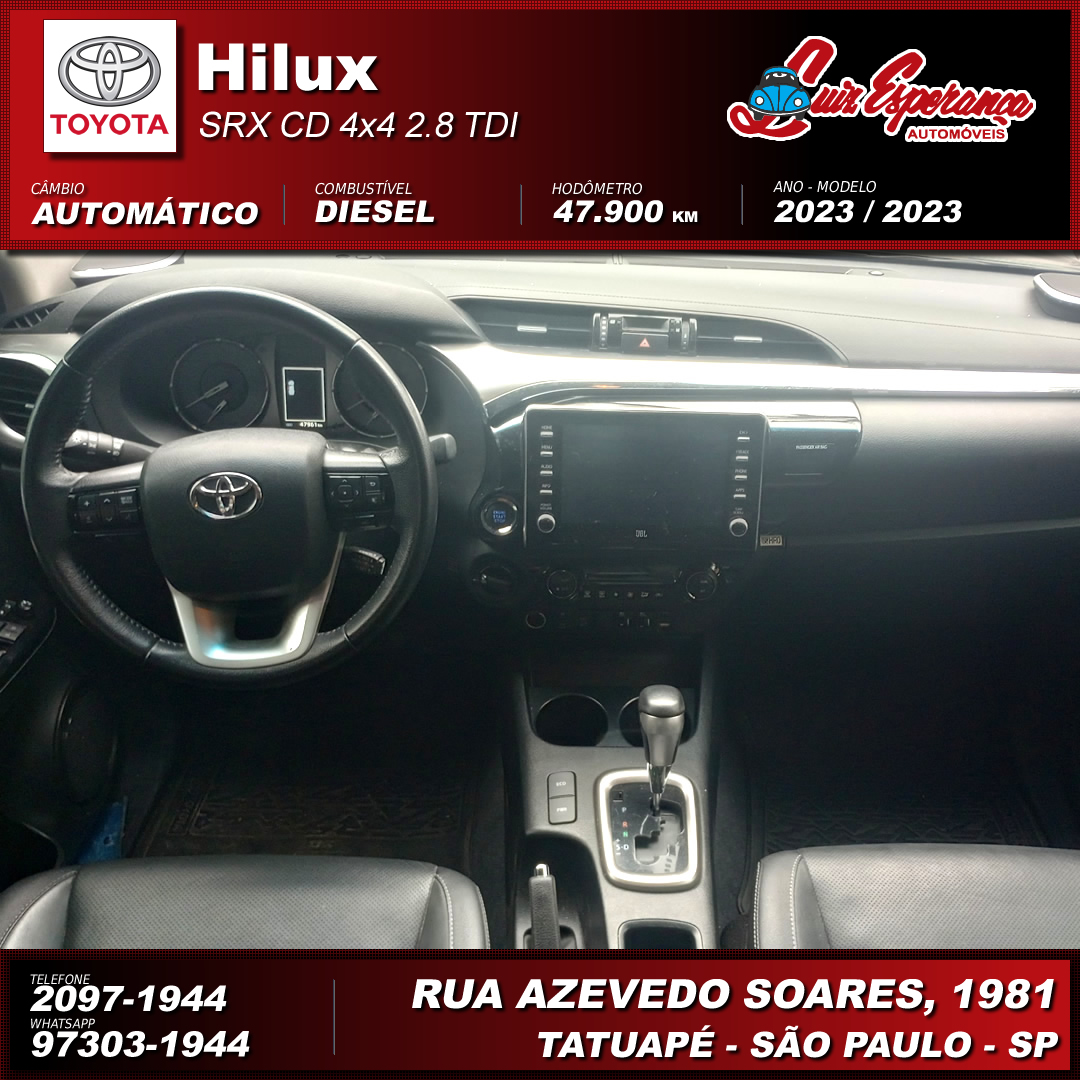 Toyota Hilux CD SRX 4×4 2.8 TDI Diesel Cinza 2023