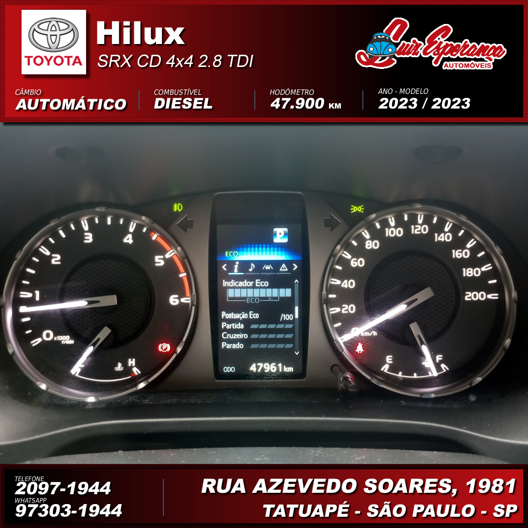 Toyota Hilux CD SRX 4×4 2.8 TDI Diesel Cinza 2023